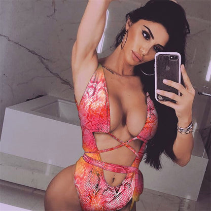 Women's One Piece Bathing Suit Various Animal Patterns