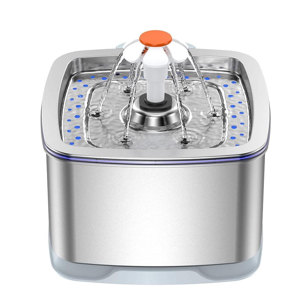 Stainless Steel Smart Pet Water Dispenser with Automatic Circulation and Filtration, Large Capacity Feeder for Cats and Dogs.