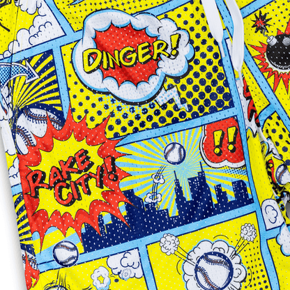 Comic Book Bombs Lifestyle Baseball Mesh Shorts