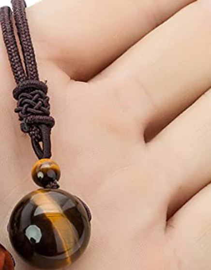 Tigers Eye Stone Pendant Necklace