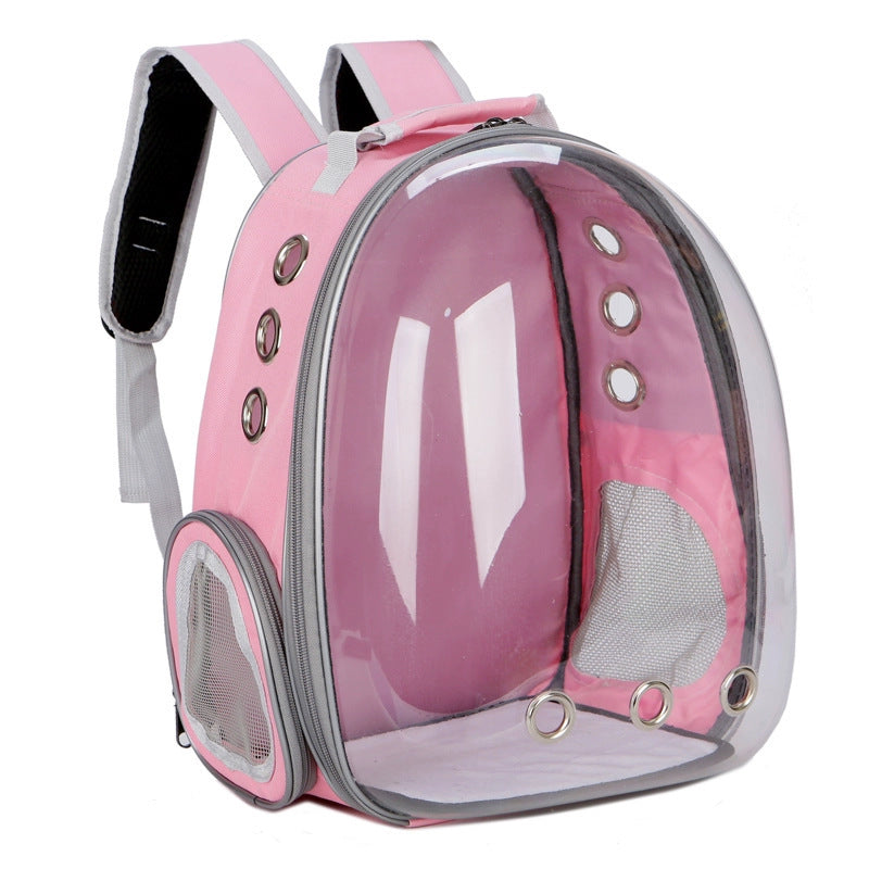 Space Capsule Cat Shoulder Bag: Transparent Panoramic Portable Pet Carrier