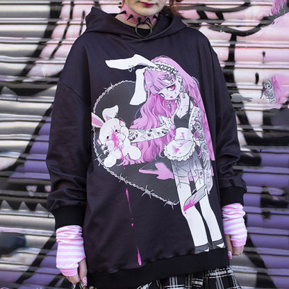Anime Girl Hoodie With Bunny Ears