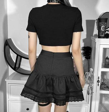 Gothic Cute Kitty Short Sleeve Shirt