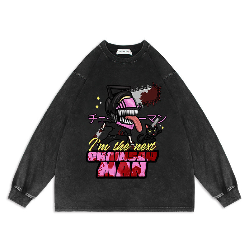 Various Chainsaw Man Heavy Duty Washed Sweaters