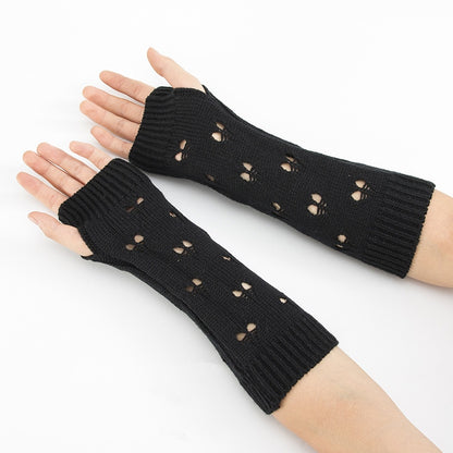 Cozy Charm: Women's Crochet Knitted Arm Gloves