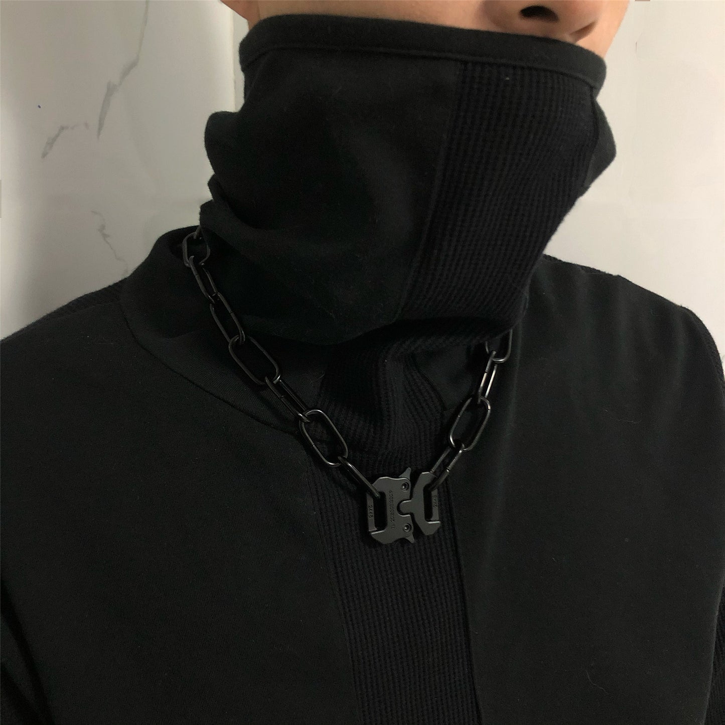 Functional Lock Dark Necklace