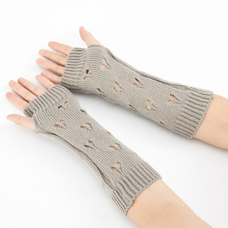 Cozy Charm: Women's Crochet Knitted Arm Gloves