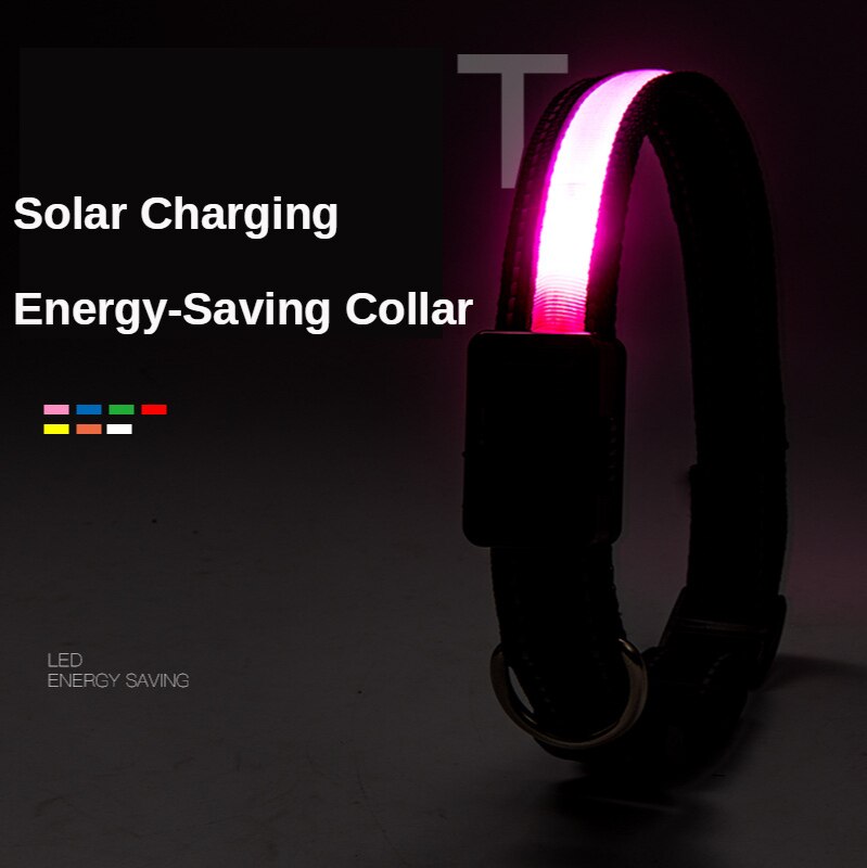 Solar Flare Pet Collar: LED Solar Luminous, Stylish Safety for Your Furry Friend