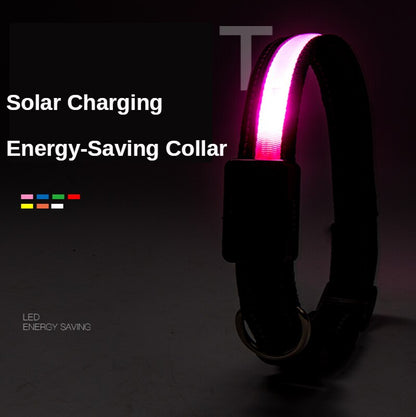 Solar Flare Pet Collar: LED Solar Luminous, Stylish Safety for Your Furry Friend
