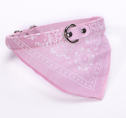 Adjustable Bandana Scarf Style Leather Pet Collar (Various Colors)