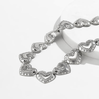 Retro Love Pattern Waist Chain for Women Heartfelt Adorn Stomach Chain Belly Chain