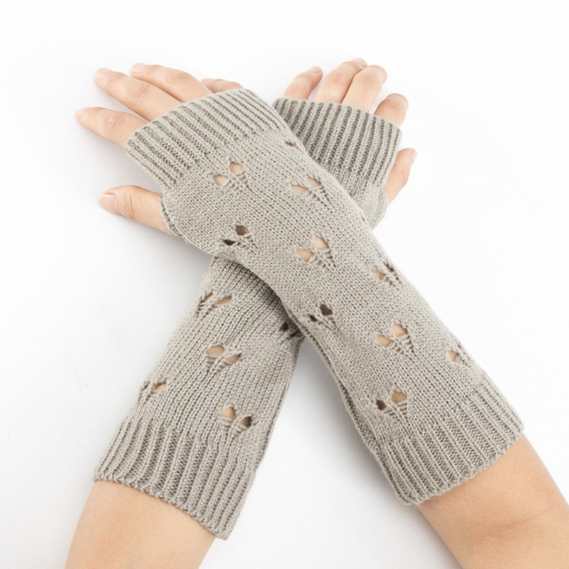 Cozy Charm: Women's Crochet Knitted Arm Gloves