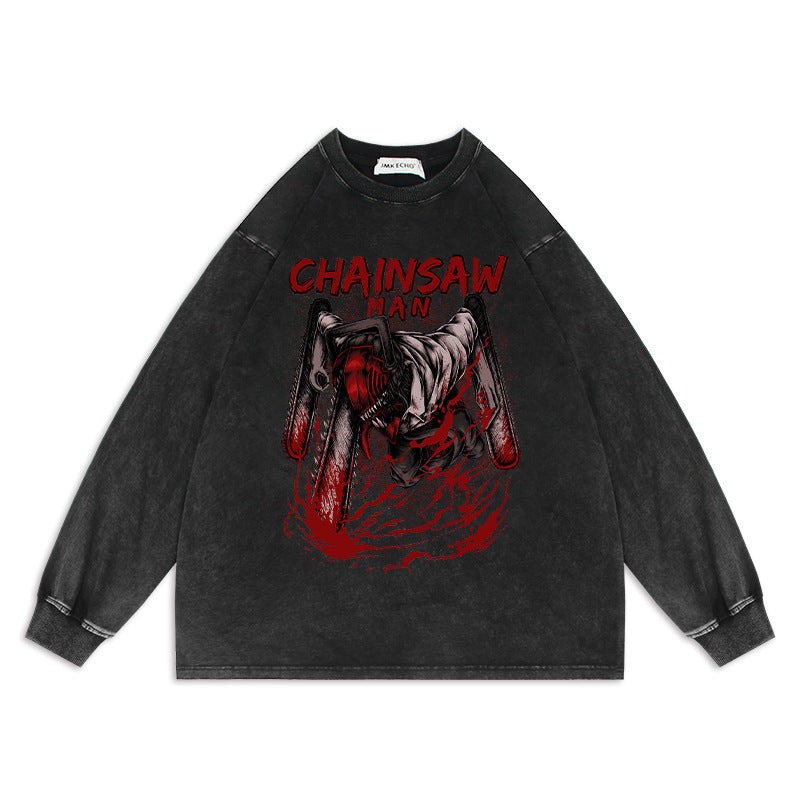 Various Chainsaw Man Heavy Duty Washed Sweaters