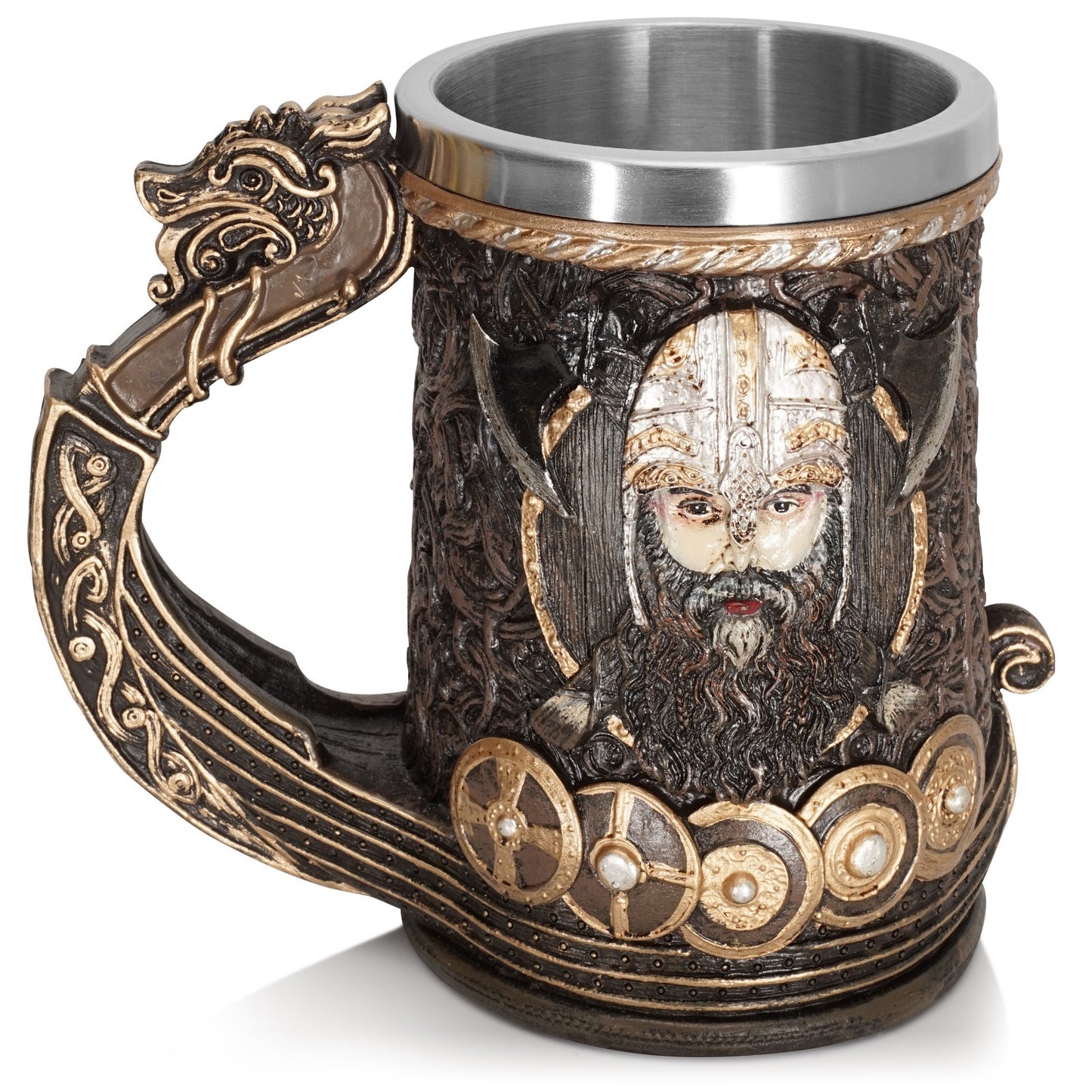 Viking Buccaneer Tankard: Large Stainless Steel Drinking Cup