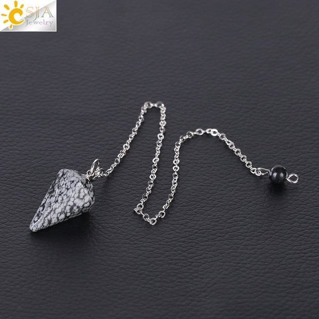 Reiki Pendulum Healing Crystal Necklaces