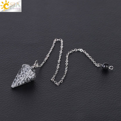 Reiki Pendulum Healing Crystal Necklaces