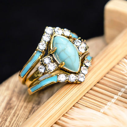 Achieving Dreams Turquoise 3-Piece Ring