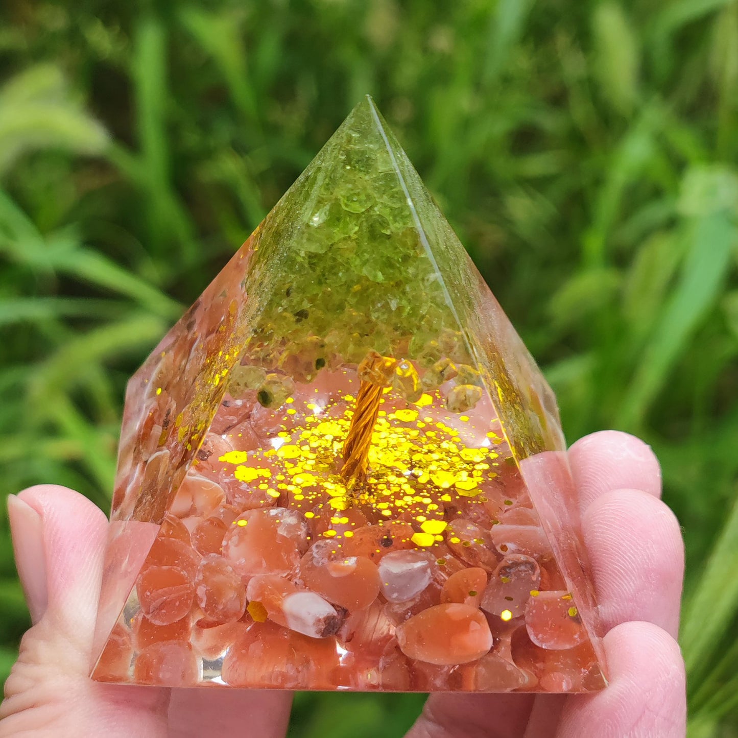 Orgone Crystal Pyramid - Tree Of Healing
