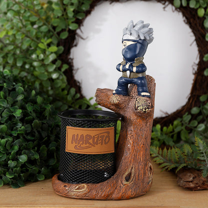 Naruto and Kakashi resin desktop ornaments storage pen holder
