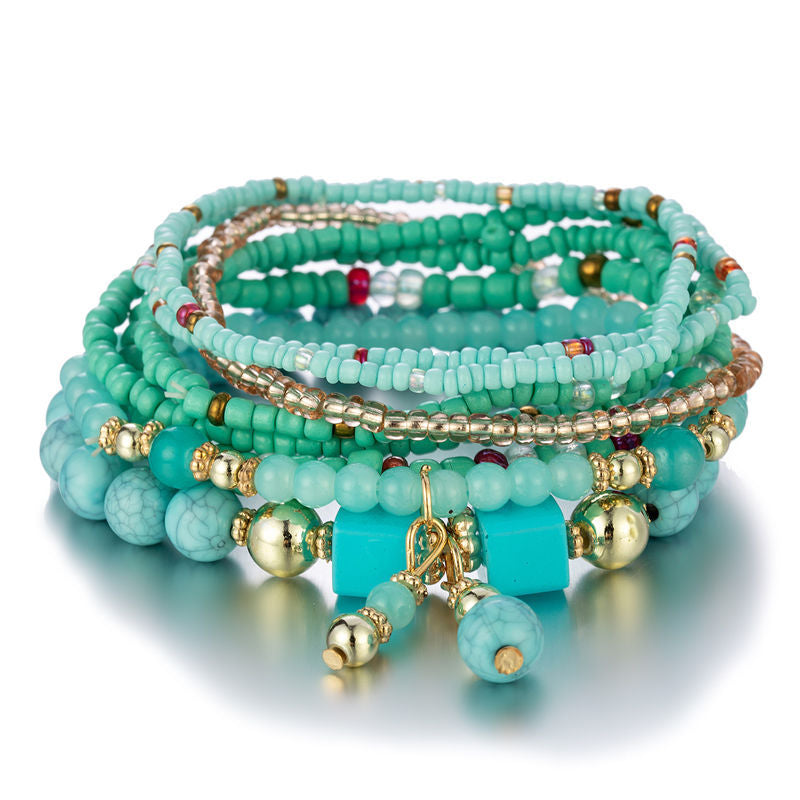 Creative Multilayer Turquoise Beaded Bracelet