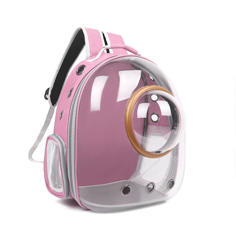 Space Capsule Cat Shoulder Bag: Transparent Panoramic Portable Pet Carrier