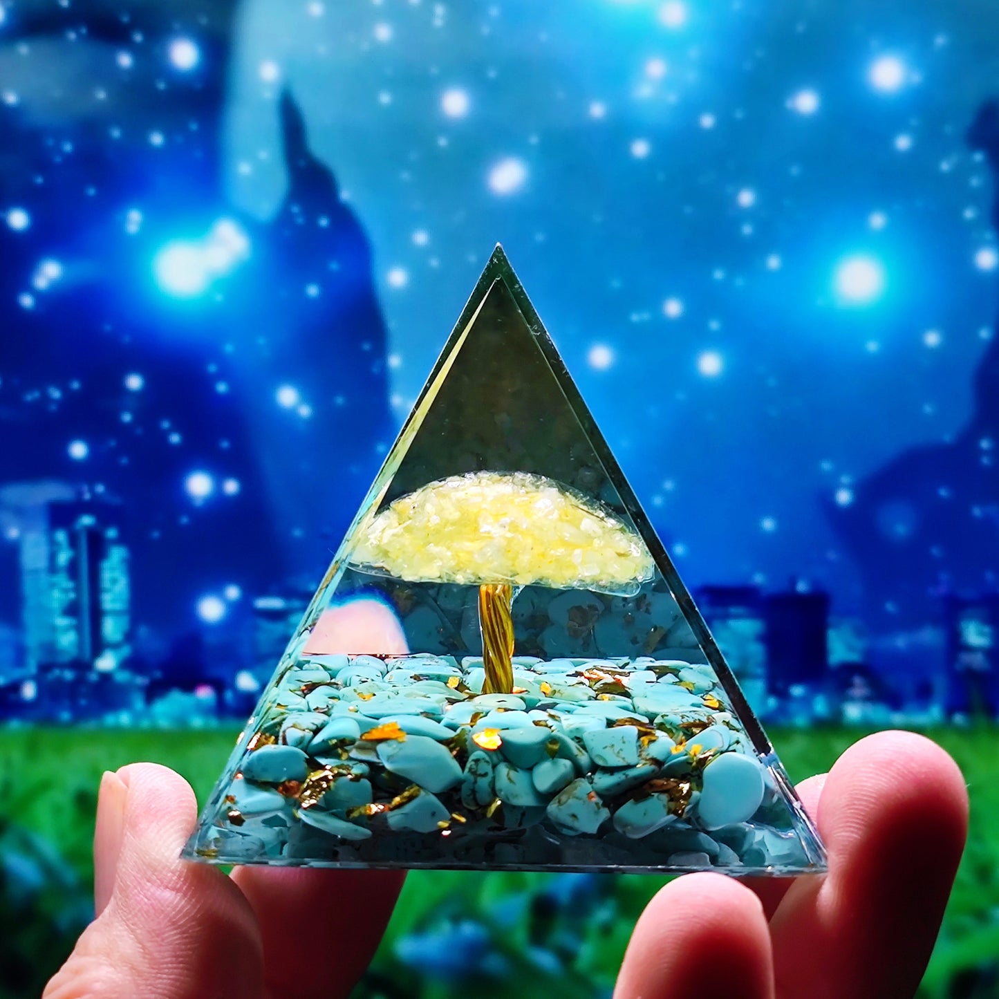 Orgone Pyramid Various Crystal Tree's