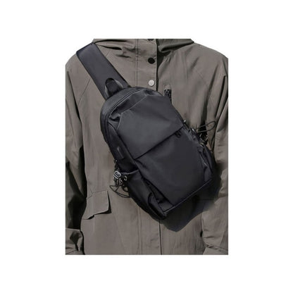 Urban Essentials Sleek Black Cross Shoulder Strap Pack with USB Capabilities Cross Chest Bag