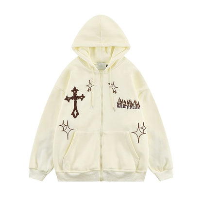 Embroidered Retro Hoodie