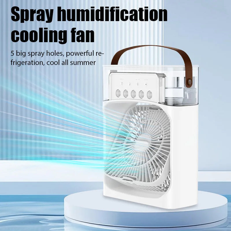 Portable 3 In 1 Fan AIr Conditioner Household Small Air Cooler LED Night Lights Humidifier Air Adjustment Home Fans