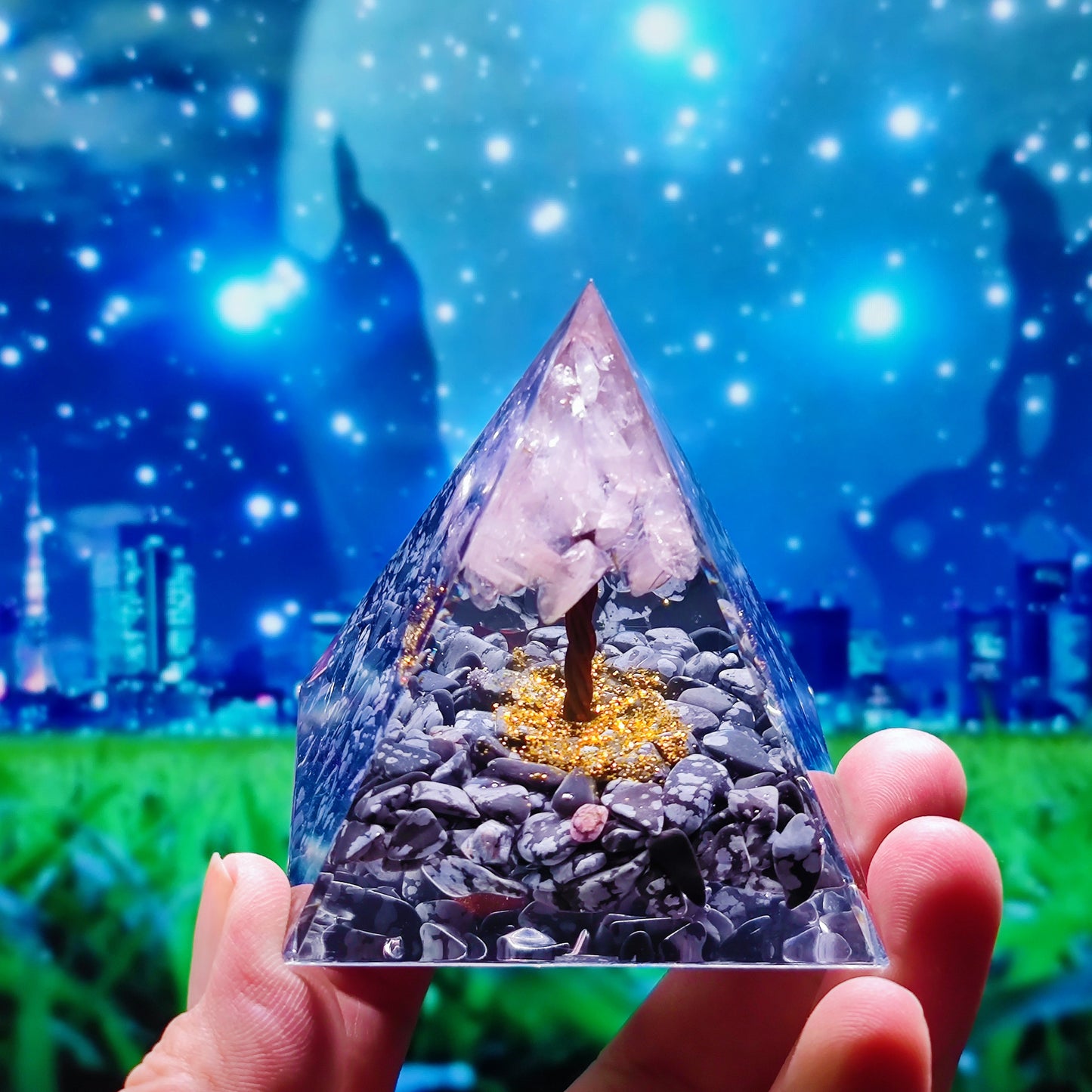 Orgone Crystal Pyramid - Tree Of Healing