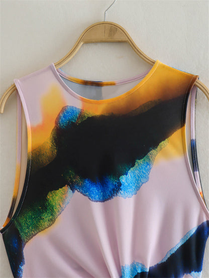 Elegant Hollowed Out Mid-Calf Dress