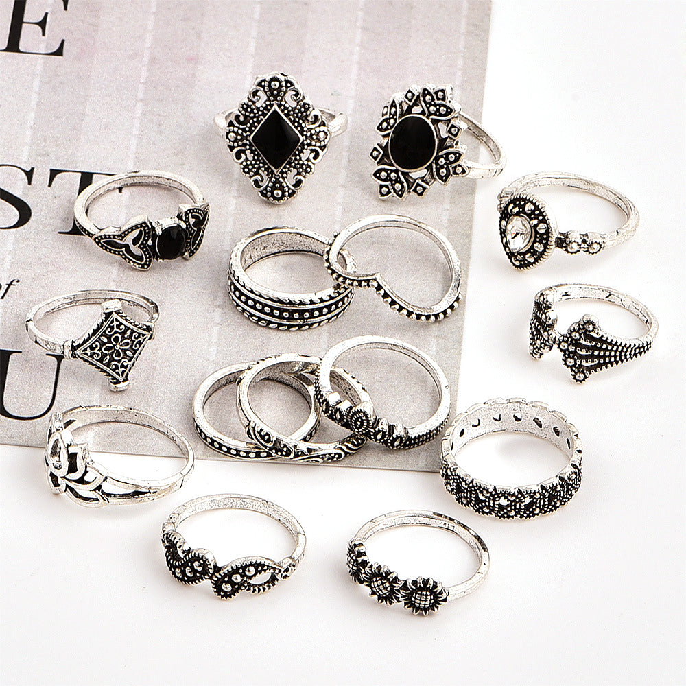 Oxidized Assorted Ring Set