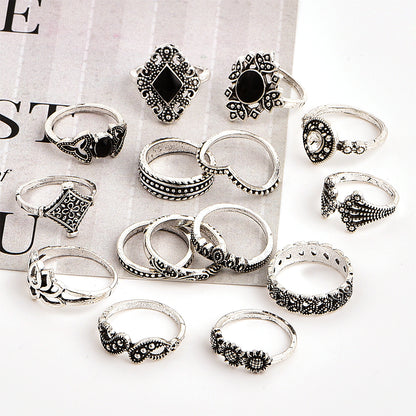 Oxidized Assorted Ring Set