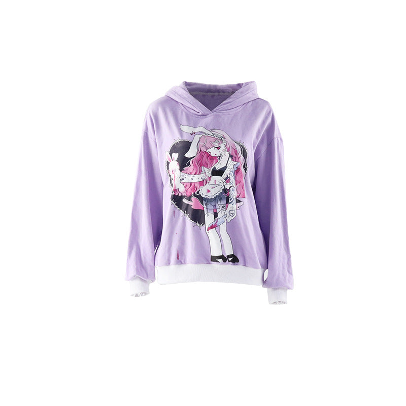 Anime Girl Hoodie With Bunny Ears