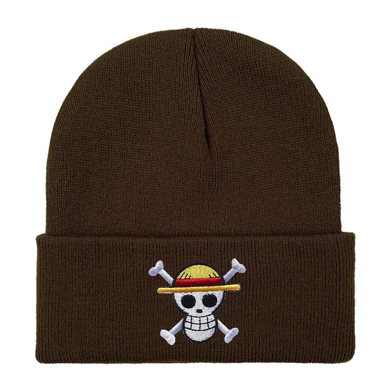 Pirate King's Emblem: One Piece Embroidered Knitted Hat