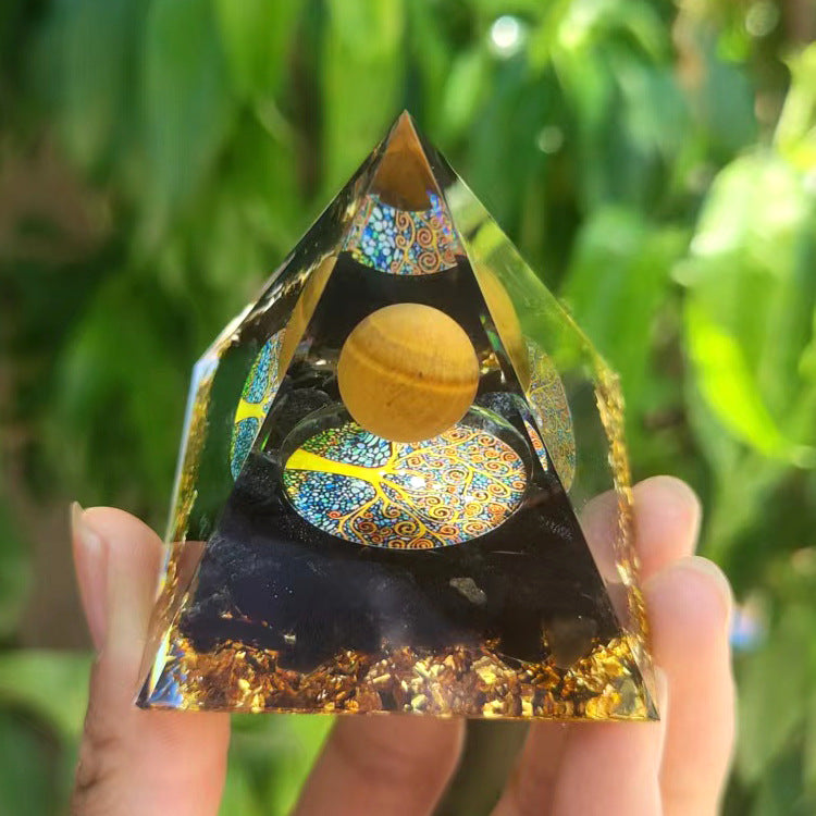 Orgone Energy - Various Crystal Ball Pyramids - Positive Energy Chakra Pyramids