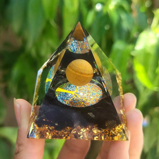 Orgone Energy - Various Crystal Ball Pyramids - Positive Energy Chakra Pyramids