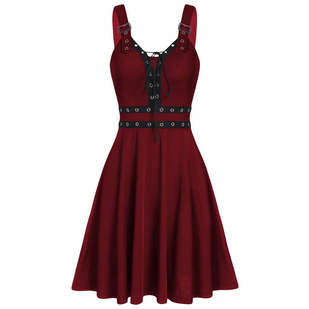 Women's Lace-Up Slip Dress