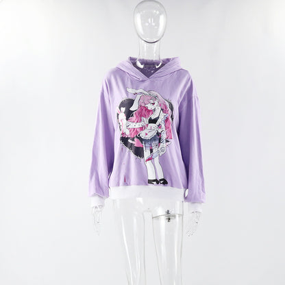 Anime Girl Hoodie With Bunny Ears