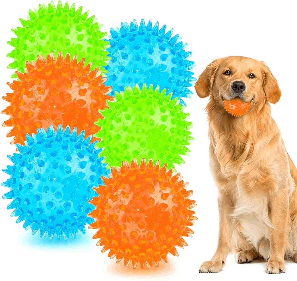 2.5” Squeaky Interactive Dog Balls for Puppy Teething Chew Toys for Small Dogs for Clean Teeth and Training.