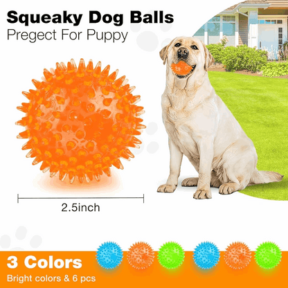 2.5” Squeaky Interactive Dog Balls for Puppy Teething Chew Toys for Small Dogs for Clean Teeth and Training.