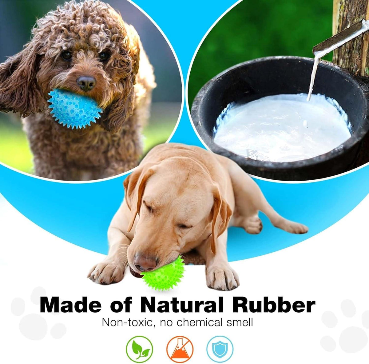 2.5” Squeaky Interactive Dog Balls for Puppy Teething Chew Toys for Small Dogs for Clean Teeth and Training.