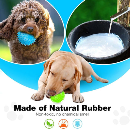 2.5” Squeaky Interactive Dog Balls for Puppy Teething Chew Toys for Small Dogs for Clean Teeth and Training.