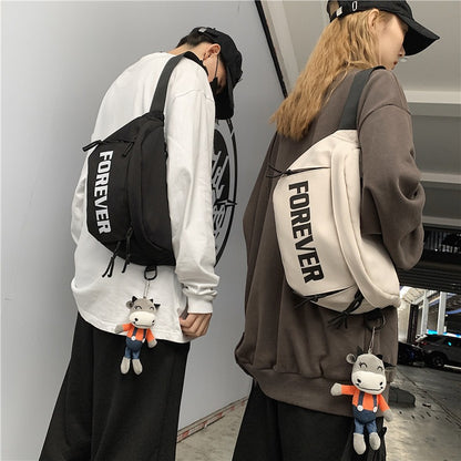 Oversize Shoulder Strap Bag - Forever Fusion Flex Fashion Big & Spacious Chest & Waist Bag Combo