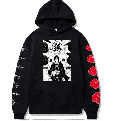 Sharingan Shadows: Naruto Itachi Uchiha Anime Printed Hoodie