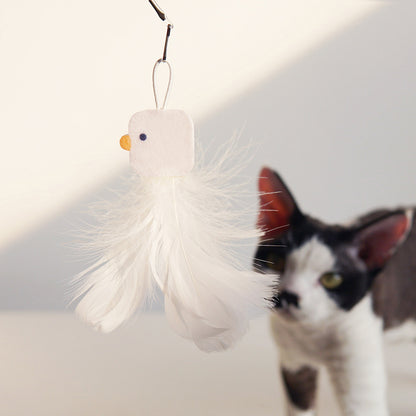 Feather Frenzy: Telescopic Chicken Stick Cat Wand Toy