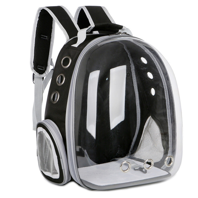 Space Capsule Cat Shoulder Bag: Transparent Panoramic Portable Pet Carrier