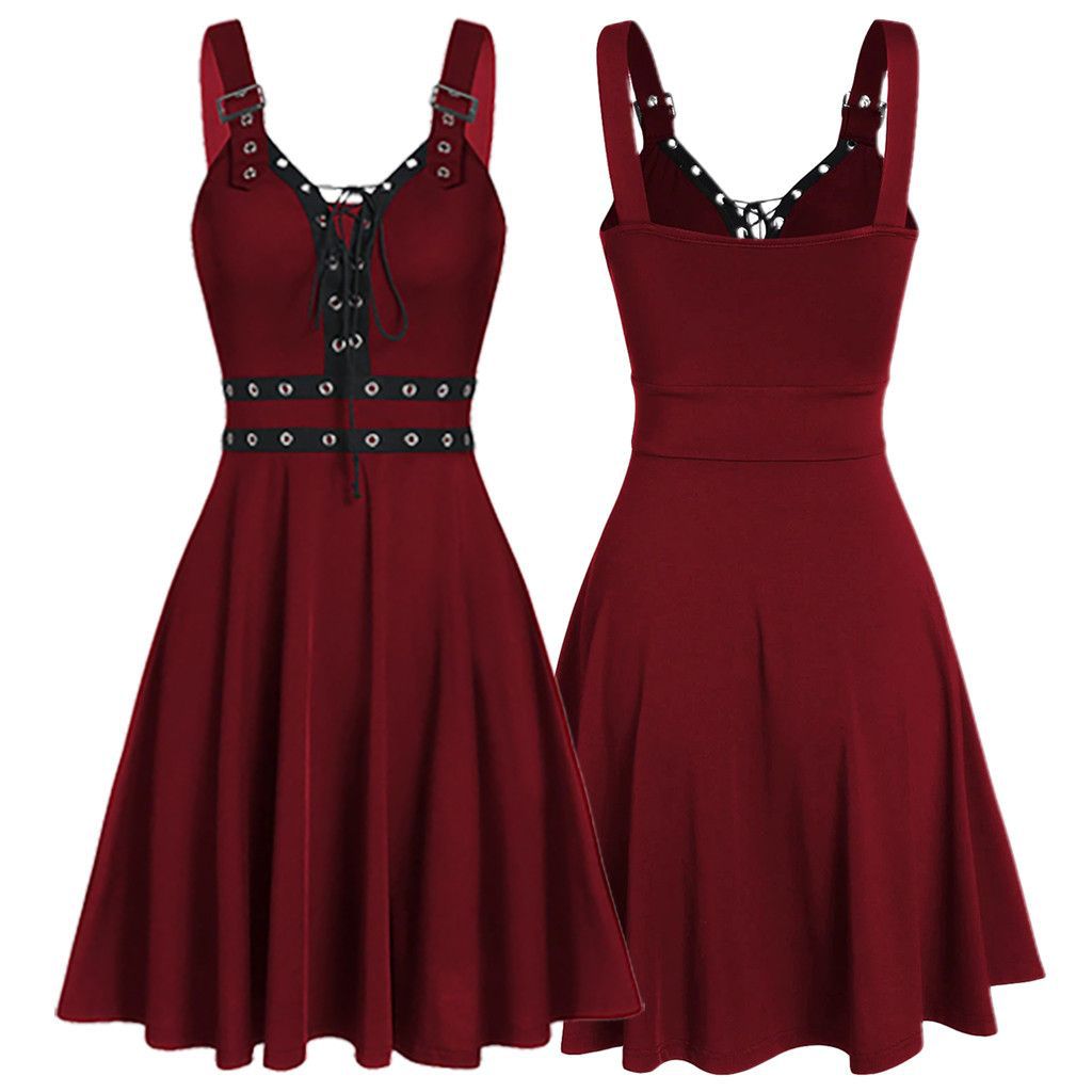 Women's Lace-Up Slip Dress