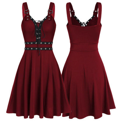 Women's Lace-Up Slip Dress