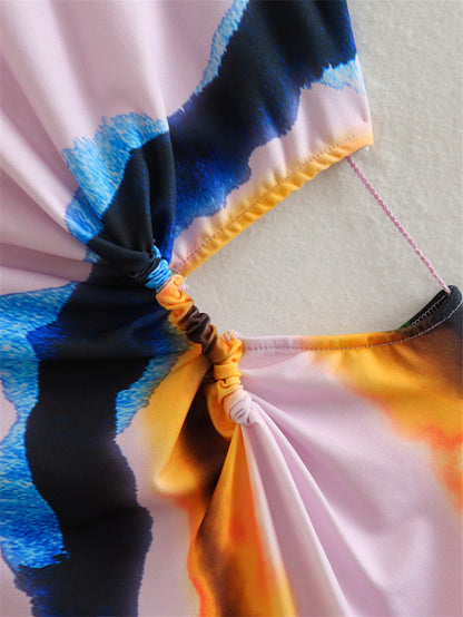 Elegant Hollowed Out Mid-Calf Dress